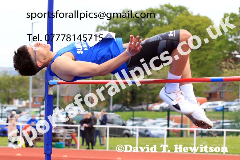 Boys Under-15s High Jump, 2023 North Eastern Track and Field Champs., Middlesbrough Sports Village, Middlesbrough. Photo: David T. Hewitson/Sports for All Pics